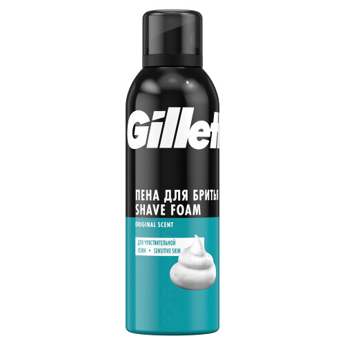 Gillette foam sensitive skin пена для бритья для чувствительной кожи 200 мл