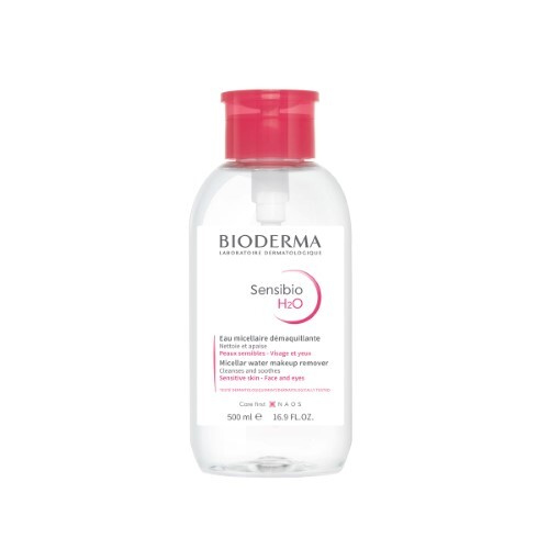 Купить Bioderma Sensibio H2O мицеллярная вода для чувствительной кожи лица (помпа) 500 мл цена