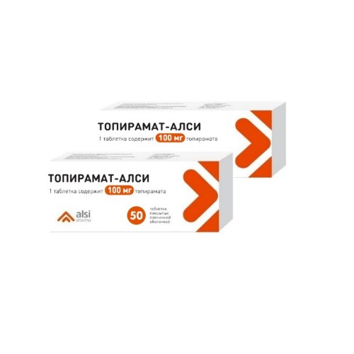 Купить Топирамат-алси 100 мг 50 шт. таблетки, покрытые пленочной оболочкой цена