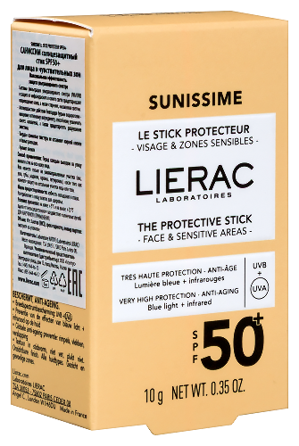 Lierac sunissime стик для лица и чувствительных зон солнцезащитный spf50+ 10 гр
