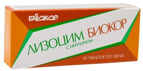 Купить Лизоцим биокор с инулином 60 шт. таблетки для рассасывания массой 180 мг цена