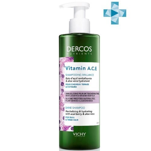 Купить VICHY DERCOS NUTRIENTS VITAMIN ШАМПУНЬ ДЛЯ БЛЕСКА ВОЛОС 250МЛ цена