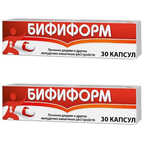 Набор БИФИФОРМ N30 КАПС закажи 2 упаковки со скидкой 300 рублей - цена 1256 руб., купить в интернет аптеке в Красногорске Набор БИФИФОРМ N30 КАПС закажи 2 упаковки со скидкой 300 рублей, инструкция по применению