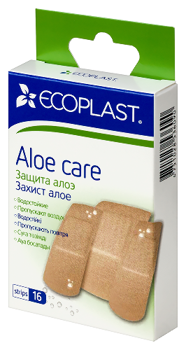 Ecoplast пластырь медицинский полимерный (набор) aloe care 16 шт.