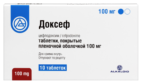 Купить Доксеф 100 мг 10 шт. таблетки, покрытые пленочной оболочкой цена