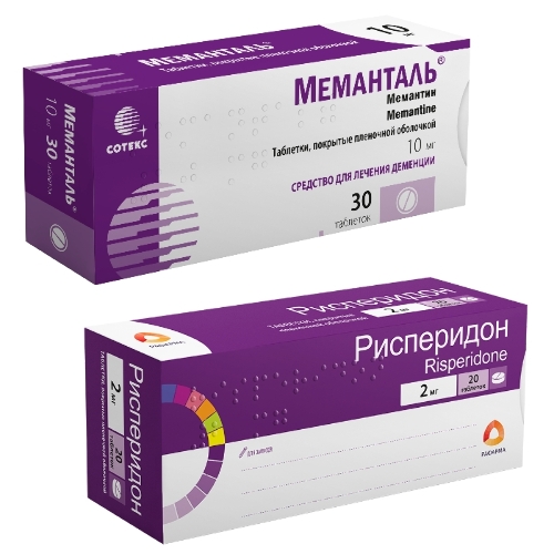 Набор Меманталь 10 мг 30 шт. таблетки, покрытые пленочной оболочкой + Рисперидон 2 мг 20 шт. таблетки, покрытые пленочной оболоч