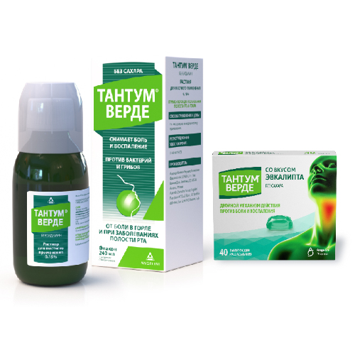 Набор Тантум Верде раствор 240 мл + Тантум верде таблетки эвкалипт 40 шт со скидкой