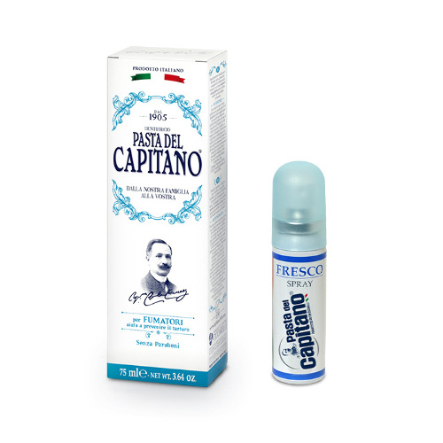 Набор PASTA DEL CAPITANO: зубная паста для курящих 1905 + спрей освежающий 15 мл - по выгодной цене!