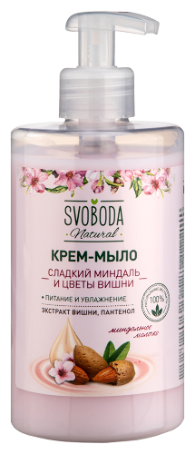 Купить Svoboda natural крем-мыло жидкое сладкий миндаль и цветы вишни 430 мл цена