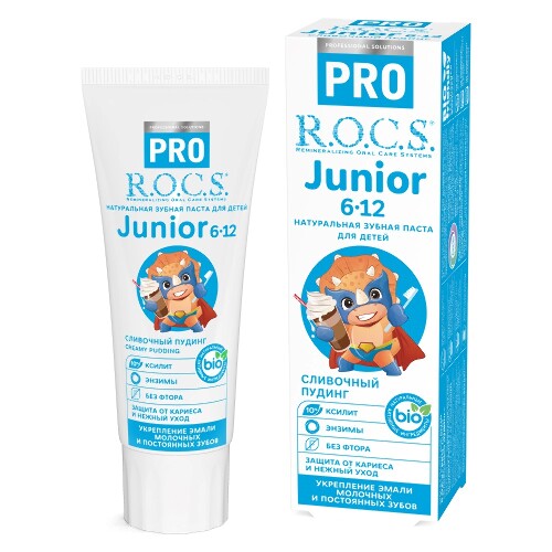 Зубная паста для детей pro junior сливочный пудинг 74 гр