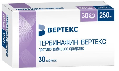 Купить Тербинафин-вертекс 250 мг 30 шт. таблетки цена
