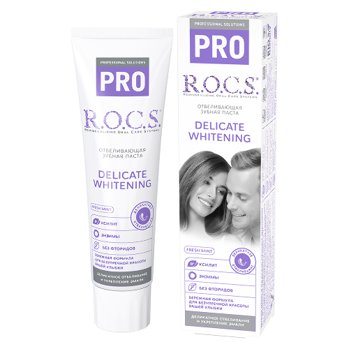 Rocs зубная паста pro fresh mint деликатное отбеливание 135 гр