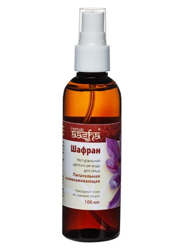 Купить Aasha herbals вода цветочная натуральная для лица шафран 100 мл цена