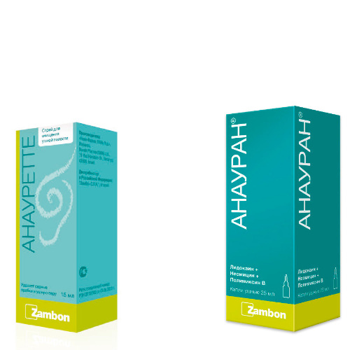 Набор Анауран 25мл ушные капли и Анауретте спрей ушной полости 15мл со скидкой