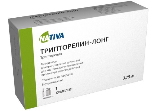 Трипторелин-лонг 3,75 мг 1 шт. флакон лиофилизат для приготовления суспензии