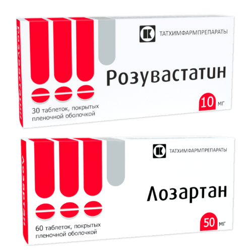 Набор Розувастатин 10 мг №30 + Лозартан 50 мг №60