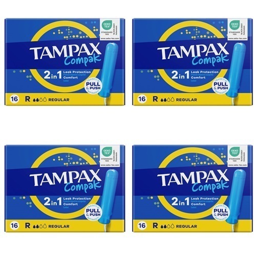 Набор из 4-х уп Tampax тампоны compak regular с аппликатором N16 шт со скидкой