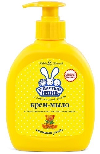 Купить Ушастый нянь крем-мыло жидкое для детей с оливковым маслом и экстрактом алоэ вера 300 мл цена