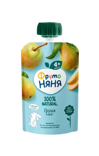 Фрутоняня пюре грушевое натуральное для детей раннего возраста 90 гр