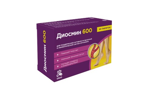 Диосмин 600 60 шт. таблетки, покрытые оболочкой массой 1,1 г/блистер - цена 948.40 руб., купить в интернет аптеке в Пятигорске Диосмин 600 60 шт. таблетки, покрытые оболочкой массой 1,1 г/блистер, инструкция по применению