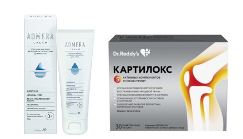 Набор Картилокс пакет-саше 10,45 №30 + Адмера крем для лица и тела 50 мл со скидкой