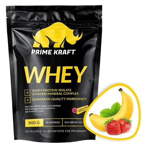 Prime kraft whey протеин со вкусом клубника-банан 900 гр