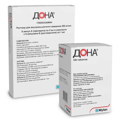 Набор Дона таб №180 + Дона раствор для в/м введения 200мг/мл 2 мл №6 амп по спеццене!