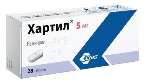 Купить Хартил 5 мг 28 шт. таблетки цена