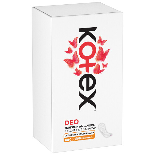 Kotex deo нормал прокладки ежедневные 56 шт.