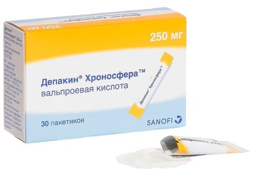 Депакин хроносфера 250 мг 30 шт. пакет гранулы с пролонгированным высвобождением