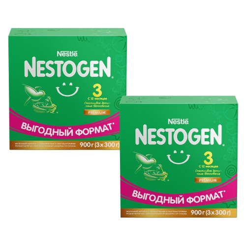 Набор NESTOGEN 3 СУХОЙ НАПИТОК МОЛОЧ ДЕТСКОЕ МОЛОЧКО С ПРЕБИОТИК И ЛАКТОБАКТ L REUTERI 3Х300,0 со скидкой 55% на вторую упаковку