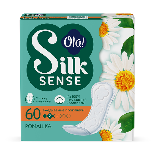 Ola silk sense прокладки ежедневные daily deo ромашка 60 шт.