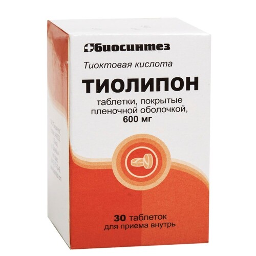 Тиолипон 600 мг 30 шт. банка таблетки, покрытые пленочной оболочкой