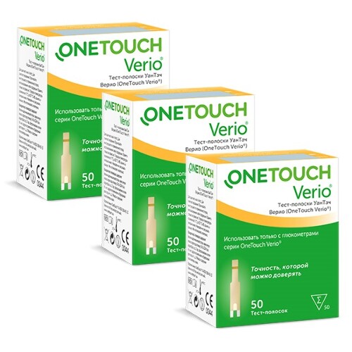 Набор тест-полоски One Touch Verio №50 из 3уп. со скидкой 30%