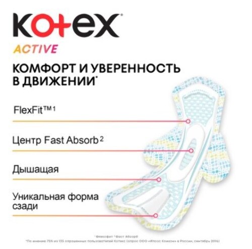 KOTEX ПРОКЛАДКИ ACTIVE СУПЕР ПЛЮС N7