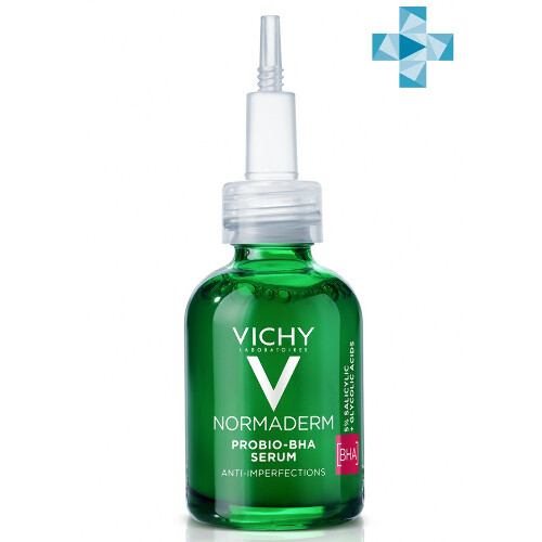 Купить Vichy Normaderm Обновляющая пробиотическая сыворотка для проблемной кожи против прыщей, постакне и несовершенств с пробиотиком, гликолевой и салициловой кислотой, 30 мл цена