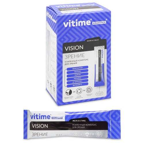 Купить Vitime aquastick vision (зрение) 10 шт. стик массой 19,4 батончик желейный цена
