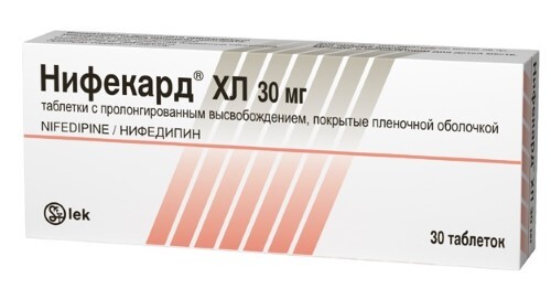 Купить Нифекард хл 30 мг 30 шт. таблетки с пролонгированным высвобождением, покрытые пленочной оболочкой цена