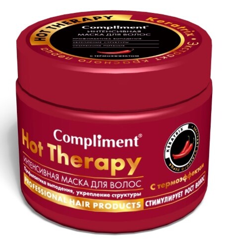Compliment маска для волос интенсивная hot therapy профилактика выпадения укрепление структуры с термоэффектом 500 мл