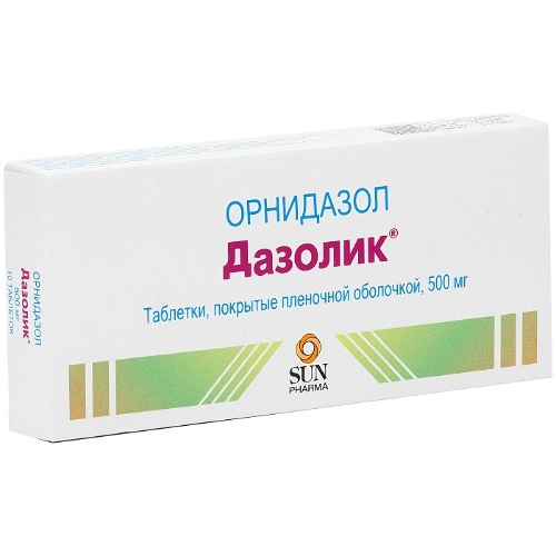 Дазолик 500 мг 10 шт. таблетки, покрытые пленочной оболочкой