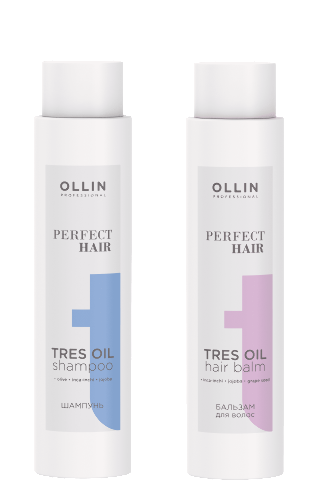 Набор Ollin perfect hair tres oil шампунь для волос 400 мл + бальзам 400 мл