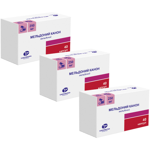 Набор из 3-х упаковок Мельдоний Канон 250 мг 40 шт по специальной цене