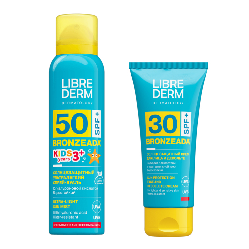 Набор Librederm Бронзиада крем д/лица SPF30 + спрей солнцезащитный SPF50