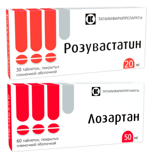 Набор Розувастатин 20 мг №30 + Лозартан 50 мг №60