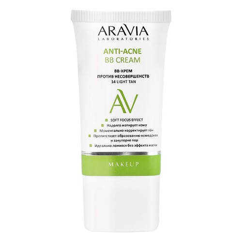 Aravia laboratories anti-acne bb-крем против несовершенств 50 мл/14 light tan