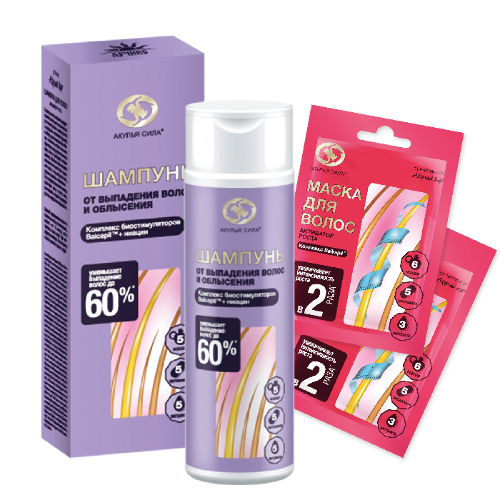 Набор подарочный Акулья сила для волос: Шампунь от выпадения и облысения + 2 маски активатор роста волос