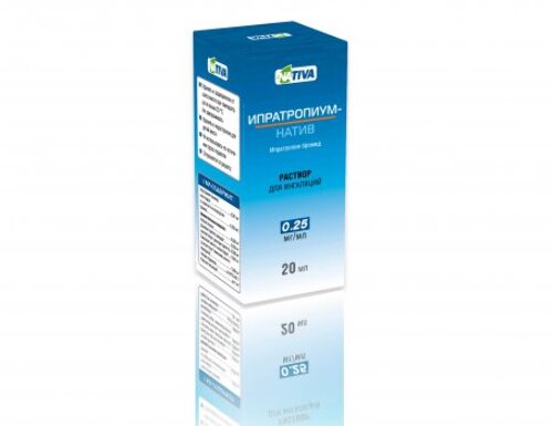 Ипратропиум-натив 0,25 мг/мл раствор для ингаляций 20 мл флакон-капельница