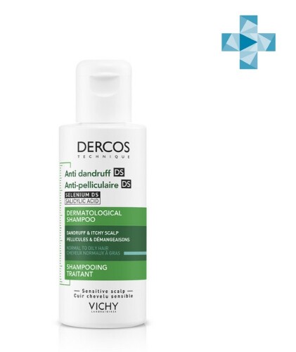 Купить Vichy dercos ds интенсивный шампунь-уход против перхоти для нормальных и жирных волос 75 мл цена