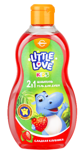 Купить Little love шампунь+гель для душа 2 в 1 детский сладкая клубника 400 мл цена