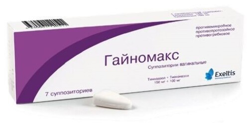 Купить Гайномакс 150 мг + 100 мг 7 шт. суппозитории вагинальные цена